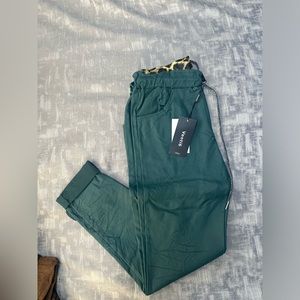Venti 6 teal faux leather joggers size S